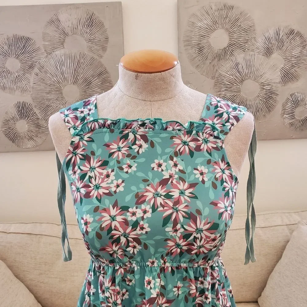 Trend Blossoms  Sleeveless Hi-Low Midi Dress Kids sz 10
